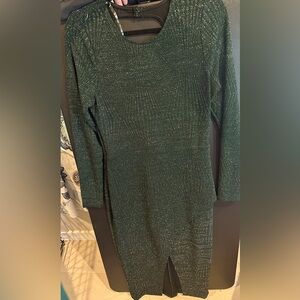 Trixxi Green Sparkly Open Back Dress - Size XL